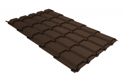 Металлочерепица  квадро профи Grand Line 0,45 Drap TwinColor RAL 8017 шоколад