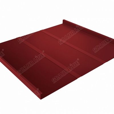 Фальцевая кровля Grand Line Фальц двойной стоячий Line Satin 0,5 мм RAL 3011 (коричнево-красный )