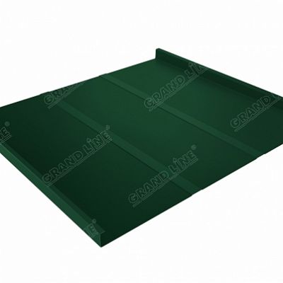 Фальцевая кровля Grand Line Фальц двойной стоячий Line Satin 0,5 мм RAL 6005 (зеленый мох)