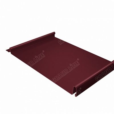 Фальцевая кровля Grand Line Кликфальц Velur20 0,5 мм. RAL 3005 (красное вино)