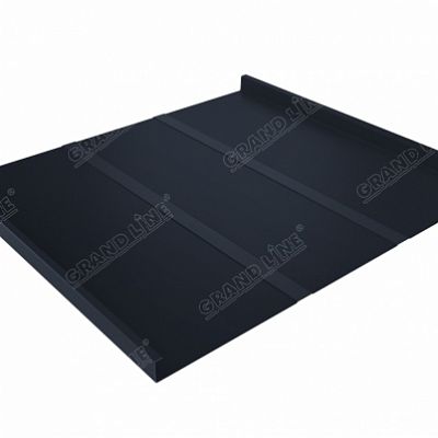 Фальцевая кровля Grand Line Фальц двойной стоячий Line Velur20 0,5 мм RAL 7024 (серый графит)