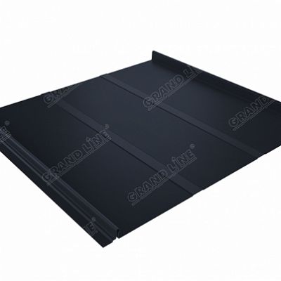 Фальцевая кровля Grand Line Кликфальц Профи Satin 0,5 мм. RAL 7024 (серый графит)