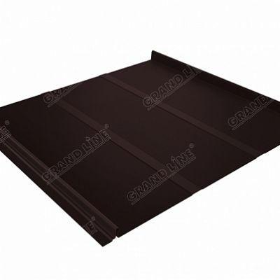 Фальцевая кровля Grand Line Кликфальц Профи Quarzit 0,5 мм. RAL 8017 (коричневый шоколад)
