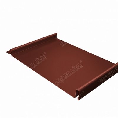 Фальцевая кровля Grand Line Кликфальц Atlas 0,5 мм. RAL 8004 (коричневая медь)