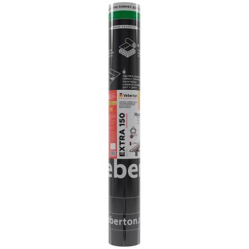 Мембрана супердиффузионная ветрозащитная Veberton Professional Extra 150 трехслойная 150 г/м2 1,5 м (ш) (75 м2)