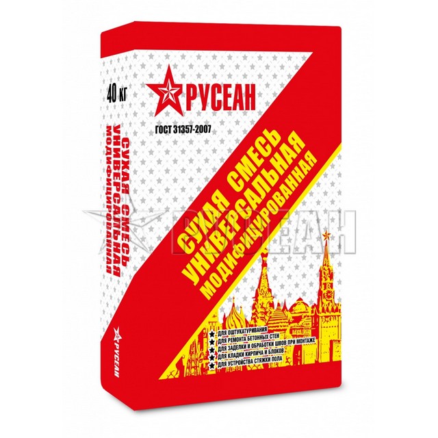 Кладочная смесь цементная Русеан Универсальная модифицированная М150 серый 40кг
