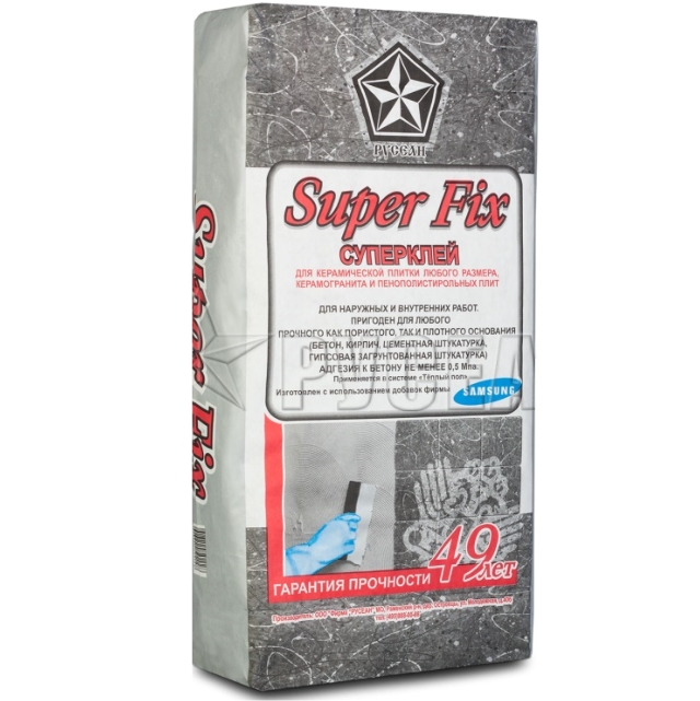 Клей Русеан Superfix для плитки серый 25кг
